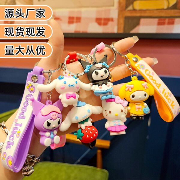 oly-42d2c13161c128c13d82346c24fd55c4 Wholesale Sanrio keychain pvc flexible glue car key chain girl bag doll pendant wholesale silicone small gift