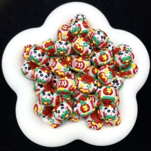 Wholesale Panda round bead heavy oil dispersed bead bead bead