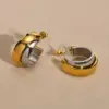 Wholesale PVD Coated Gold Plated Color Block 304 Stainless Steel Simple Style Waterproof Non Tarnish 304 Stainless Steel Earrings