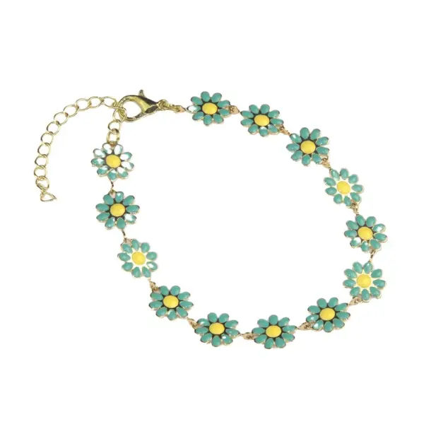 Wholesale Simple Style Flower Copper Enamel Bracelets