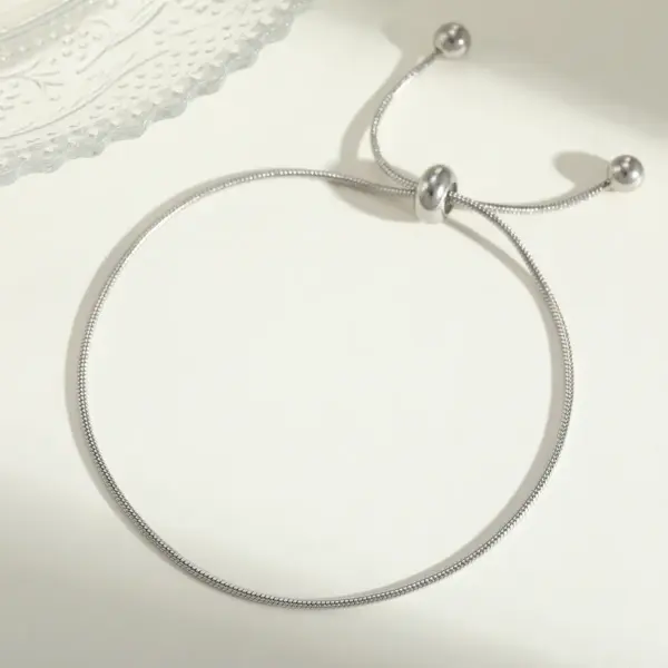 PVD Coated Real Gold Plated 18K Gold Solid Color 304 Stainless Steel Simple Style Waterproof Non Tarnish Bracelets Necklace