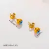 Wholesale 304 Stainless Steel Devil's Eye Ion Plating (IP) 18K Real Gold Plated Vintage Style Simple Style Roman Style Waterproof Non Tarnish Jewelry Set