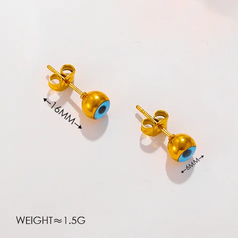 Wholesale 304 Stainless Steel Devil's Eye Ion Plating (IP) 18K Real Gold Plated Vintage Style Simple Style Roman Style Waterproof Non Tarnish Jewelry Set