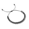 Wholesale Simple Temperament Versatile Geometric Bracelet Creative Love Flat Beads Black Gallstone Hand-Woven Adjustable Bracelet