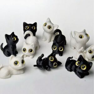 Wholesale 3D Printed Toy Figurine of a Big-Eyed Cute Cat