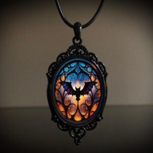 Wholesale Hot Cross Border Retro Gothic Crow Cross Witch Halloween Pendant Necklace Wholesale European and American Jewelry