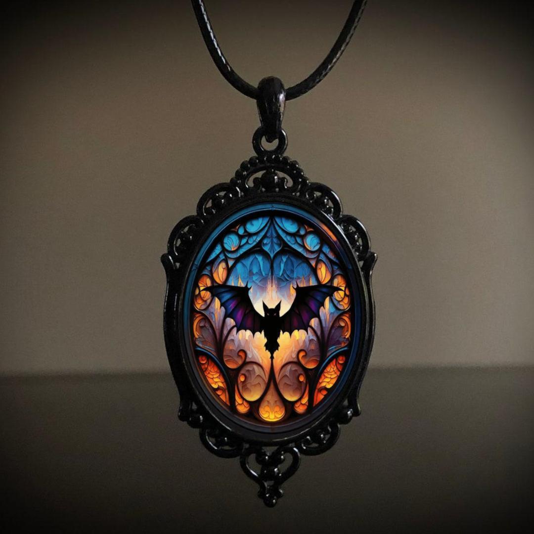 Wholesale Hot Cross Border Retro Gothic Crow Cross Witch Pendant Necklace Wholesale European and American Jewelry