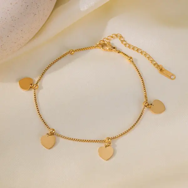 Wholesale 1 Piece Geometric Letter Butterfly Anklet 304 Stainless Steel Waterproof Non Tarnish Plastic PVD Coated Real Gold Plated 18K Women's Basic Simple Style Commute