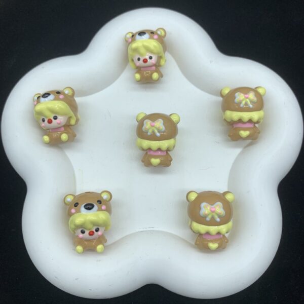 Wholesale Pink and yellow cute cartoon bead