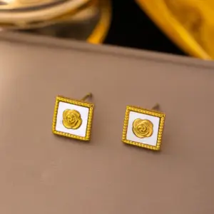 14 [Ag307] round Snake Bow Earrings Gold/45*30mm