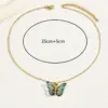 Wholesale Sweet Simple Style Butterfly Copper 18k Gold Plated Zircon Necklace In Bulk
