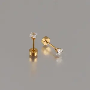 Gold Twisted Cake / 3mm Pair