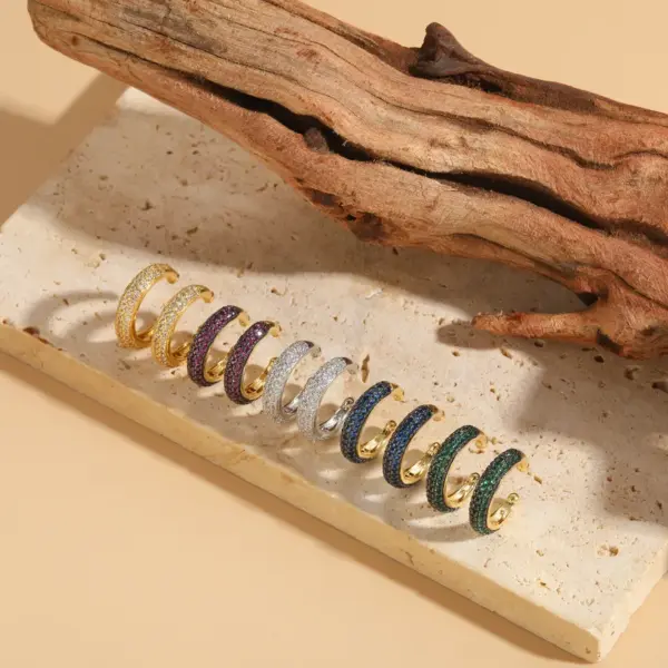 Wholesale 1 Pair Simple Style Round Plating Inlay Copper Zircon 14k Gold Plated Ear Cuffs