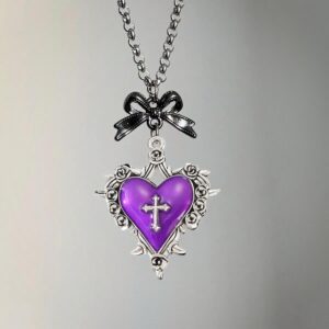 Wholesale Amazon cross-border foreign trade Gothic y2k subculture red love thorn pendant necklace factory direct