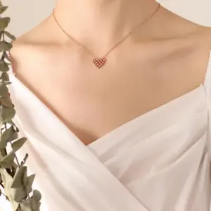 P562-B39 Six-Claw Diamond Rose Gold Necklace-40+5cm