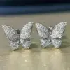 Wholesale Fashion Earrings Micro-encrusted Zircon Butterfly Copper Earrings
