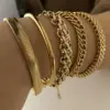 PVD Coated Real Gold Plated Geometric 304 Stainless Steel Casual Simple Style Waterproof Non Tarnish Plating Bracelets