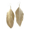 Wholesale Hand-painted silver and gold feather earrings