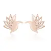 PVD Coated Real Gold Plated Dinosaur Heart Shape Stainless Steel Fashion Waterproof Non Tarnish Ear Studs