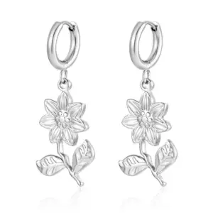 Steel Color Flower Ear Clips MS-685
