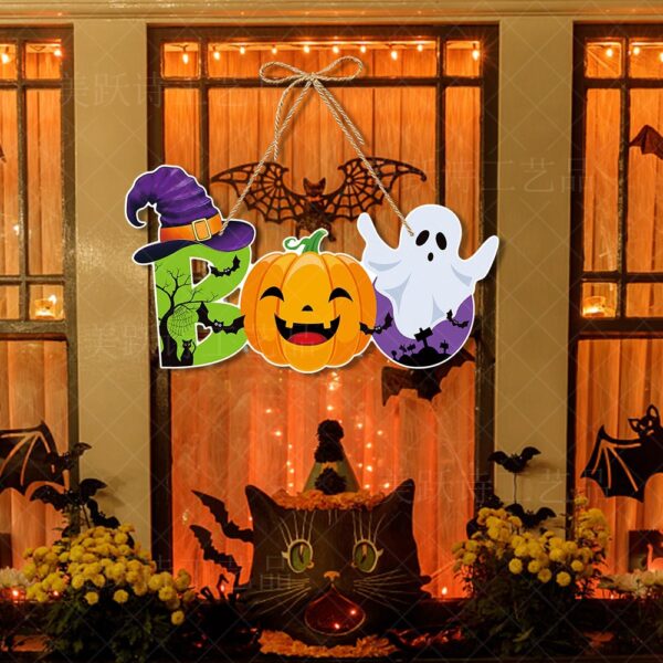 Wholesale 2025 Halloween Decoration Door Hanging Pumpkin Bat Hanging Decoration Ghost Festival Party Layout Halloween Door Hanging Decoration