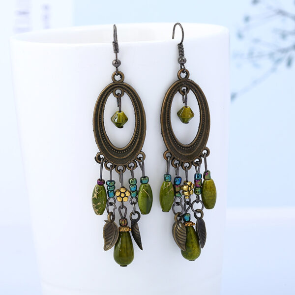 Wholesale Retro long earrings European and American geometric tassel long earrings earrings Bohemia handmade jewelry