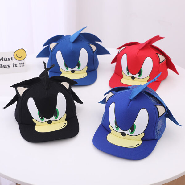 Wholesale Children's Hat Wholesale Sonic Baseball Cap Spring and Autumn New Cartoon Flat Brim Hat for Boys and Girls Super Sonic Mouse Hip-Hop Hat
