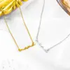 Wholesale 304 Stainless Steel Letter Ion Plating (IP) Stone-Free 18K Gold Plated Casual Simple Style Waterproof Non Tarnish Cable Chain Necklace