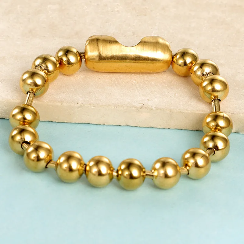Wholesale PVD Coated 18K Gold Real Gold Plated Geometric Stainless Steel Simple Style Waterproof Non Tarnish 304 Stainless Steel Bracelets