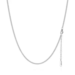 0.6 Curb Necklace Steel Color / 18K