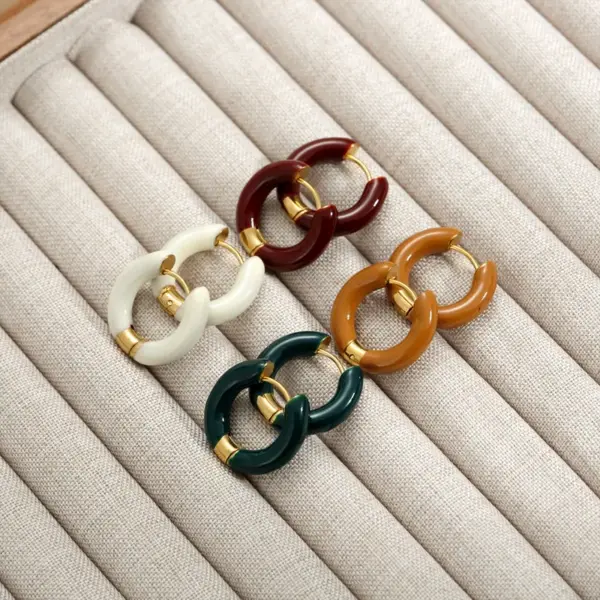 Wholesale Ion Plating (IP) Round 304 Stainless Steel Sweet Waterproof Non Tarnish Earrings