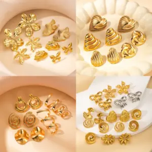 1 Pair Simple Style Geometric Heart Shape Plating Titanium Steel Ear Studs