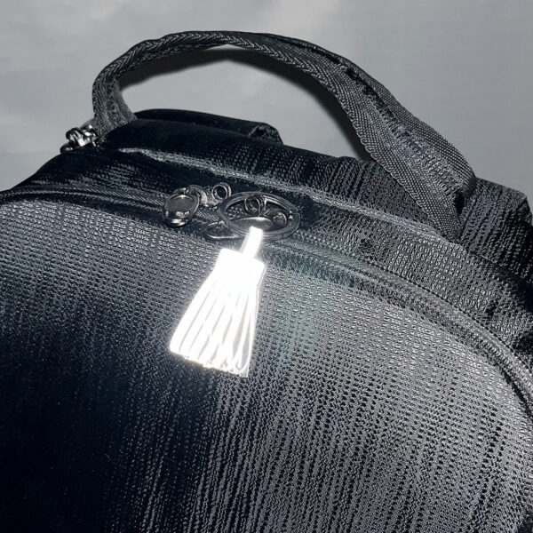 Wholesale Grey Reflective Tassel Night Light Luminous Leather PU Keychain Pendant European and American Cross-border Amazon