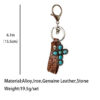 Wholesale Vintage Embossed Western Turquoise Keychain