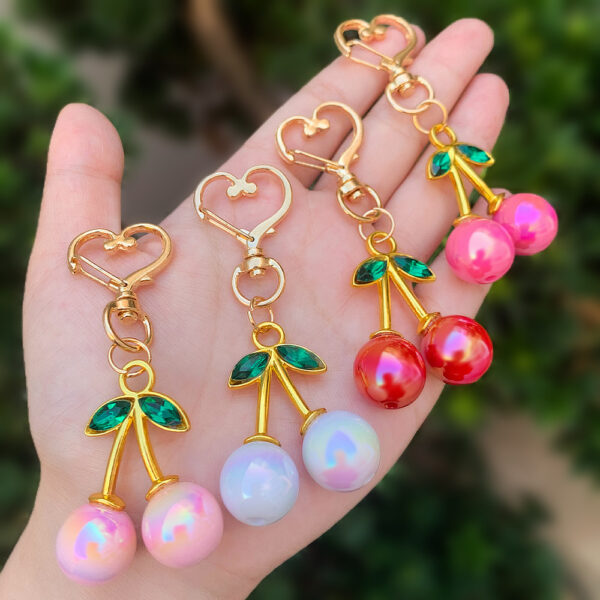 Wholesale Cross-border Explosions Cherry Keychain Women's Bag Hanging Cherry Alloy Keychain Jewelry Accessories Keychain