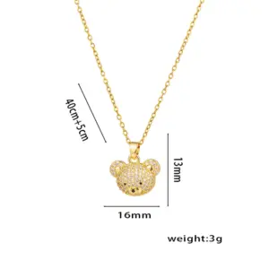 360 Gold Bear Necklace