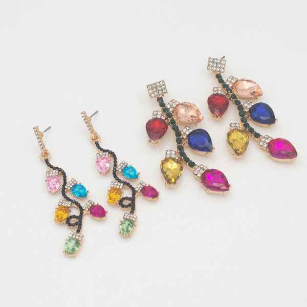 oly-435ab7d4bd293c768eb8f6fe3a31c5ed Wholesale Christmas Bulb Rhinestone Earrings