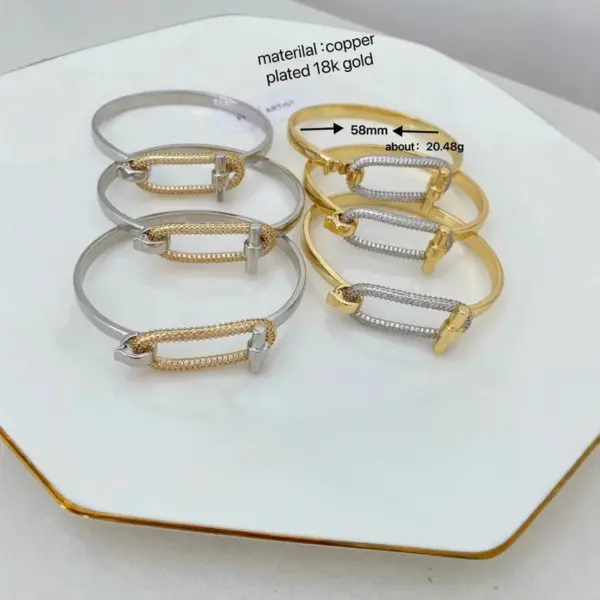 Wholesale Jewelry Vintage Style Classic Style Geometric Copper Zircon Mixed Metal Rings Bracelets