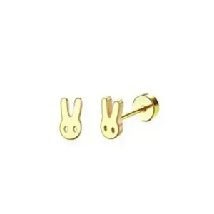 Gold / One Size / Bunny ear studs