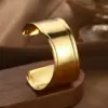 Wholesale 304 Stainless Steel Geometric Monogram PVD Coated 18K Real Gold Plated Elegant Waterproof Non Tarnish Cuff Bracelets Bangle