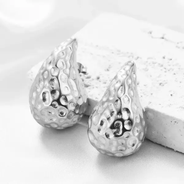 Wholesale 1 Pair Simple Style Water Droplets Plating Stainless Steel Ear Studs