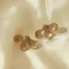 Wholesale 1 Pair Simple Style Classic Style Flower Plating 304 Stainless Steel 18K Gold Plated Ear Studs