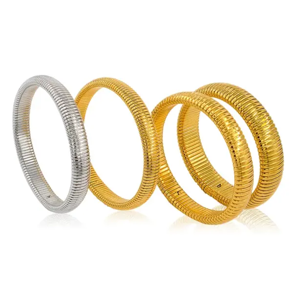 Fashion Geometric 304 Stainless Steel 18K Gold Plated Stainless Steel Bracelets In Bulk