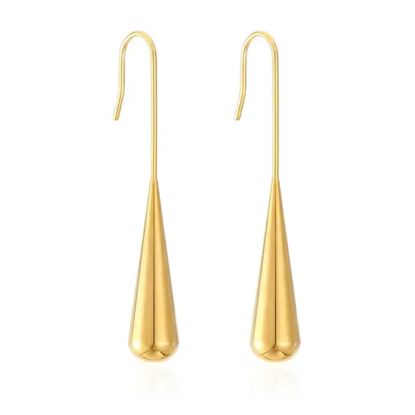 Wholesale 1 Pair Simple Style Water Droplets Plating 304 Stainless Steel 18K Gold Plated Drop Earrings