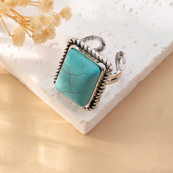 Wholesale Bohemian retro personalized turquoise ring Fashion Women's bracelet ring jewelry