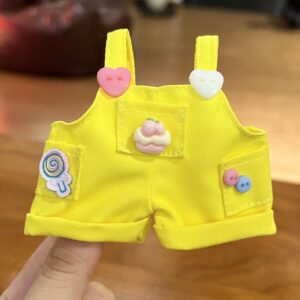 Yellow cake button overalls