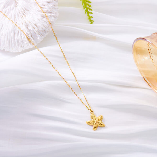 oly-43845eeeefdac88cc2cef739f06d2d7d Wholesale Cross-border Stainless Steel Marine Series Necklace Women's Fashion All-match Niche Starfish Dolphin Conch Sun Pattern Necklace