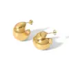 oly-4385433cec1b9d641598a413616d26f7 Wholesale PVD Coated Real Gold Plated 18K Gold Solid Color 304 Stainless Steel Simple Style Waterproof Non Tarnish Ear Studs