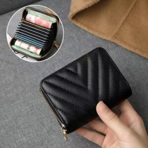 Black [11 card slots] v stripe / 11*7.5*2cm