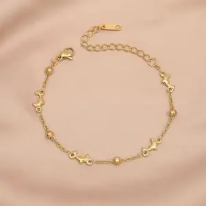 Wholesale Lady Dolphin 304 Stainless Steel 18K Gold Plated Bracelets In Bulk